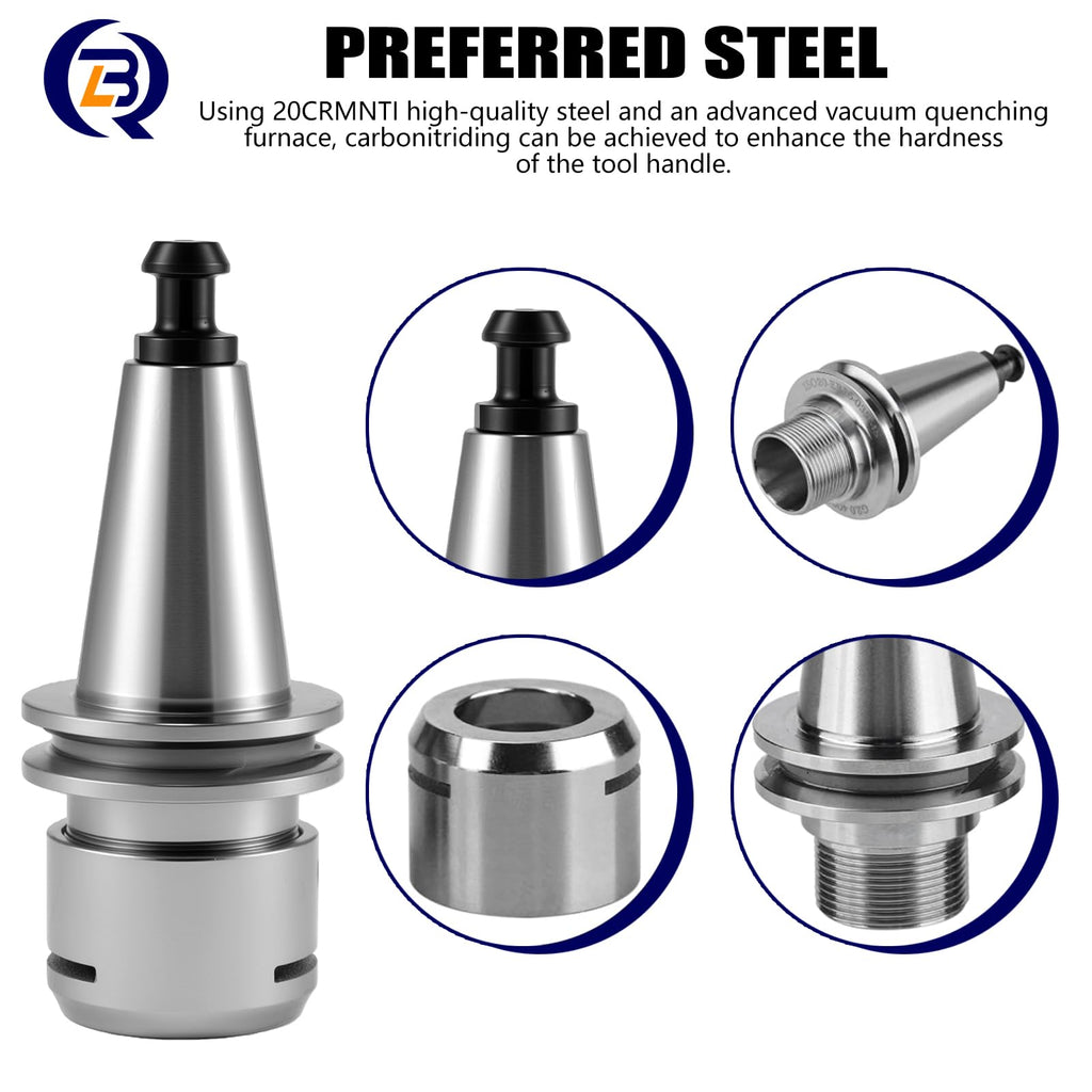 LIBOQIAO ISO20 ER20 Spring Collet Chuck CNC Tool Holder, High Speed 40,000rpm Balanced, for Precision Engraving & Milling Machines, 2 Pack