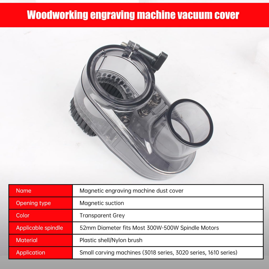 XUNKUANER CNC 52mm Diameter Router Dust Shoe, Fit Most 300w - 500w Spindle