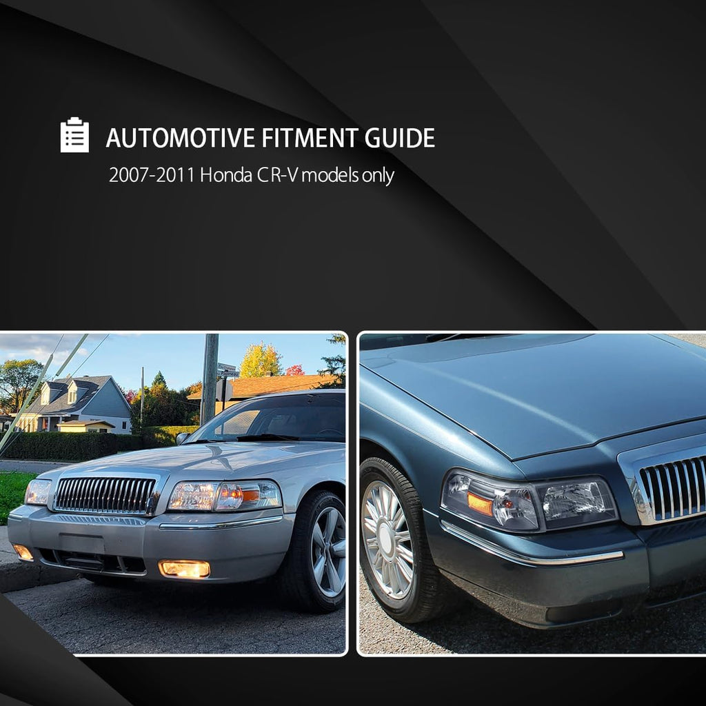 Autozensation Headlights For 2006-2011 Mercury Grand Marquis Black
