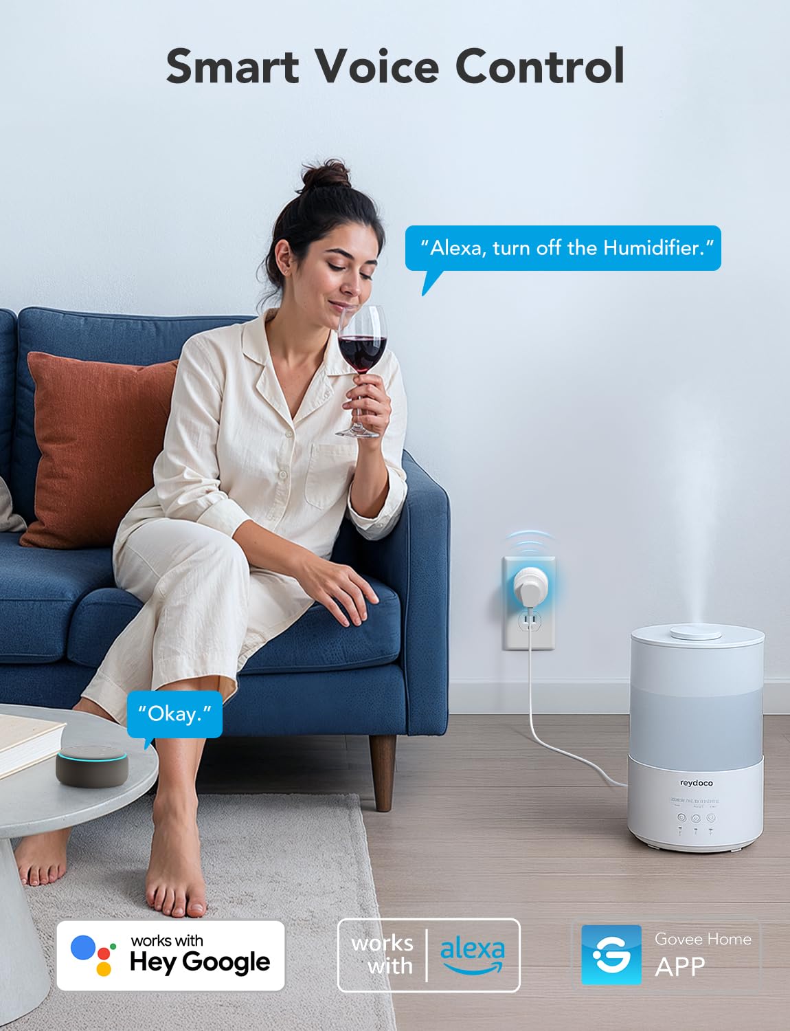 Smart Plug, WiFi Plugs Work with Alexa & Google Assistant, Smart Outlet with Timer & Group Controller, WiFi Outlet