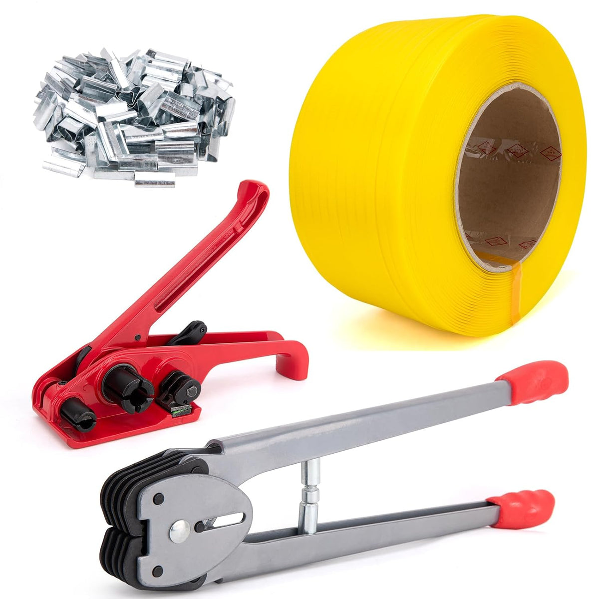 Banding Strapping Kit, Pallet Strapping Kit with Tensioner & Sealer Tool, 3200FT PP Plastic Banding, 200 Metal Seals