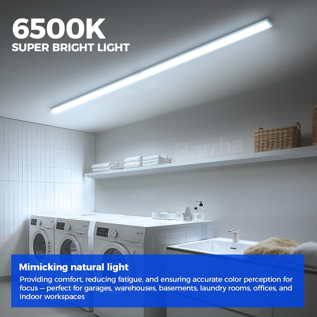 Barrina LED Shop Lights 4FT for Workshop, Garage, 45W 5000LM 6500K, 6 Packs