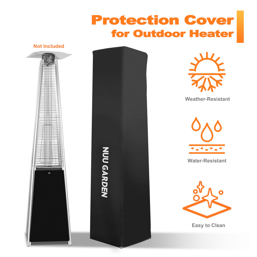 Outdoor Patio Heater Cover, 210D Oxford Fabric Cover with Zipper, Wind and Dust Resistant, Fits Patio Heaters up to