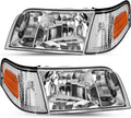 JSBOYAT Halogen Headlight 4pcs for 1998-2011 Ford Crown Victoria