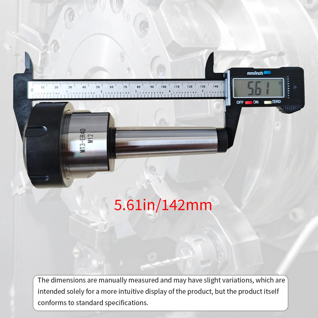 zpldAIAOSI MT3-ER40 Collet Chuck, MT3-ER40 Collet Holder, MTB3-ER40-M12, M12 Drawbar Thread, Morse Tapper 3 Shank, ER40 Wrench
