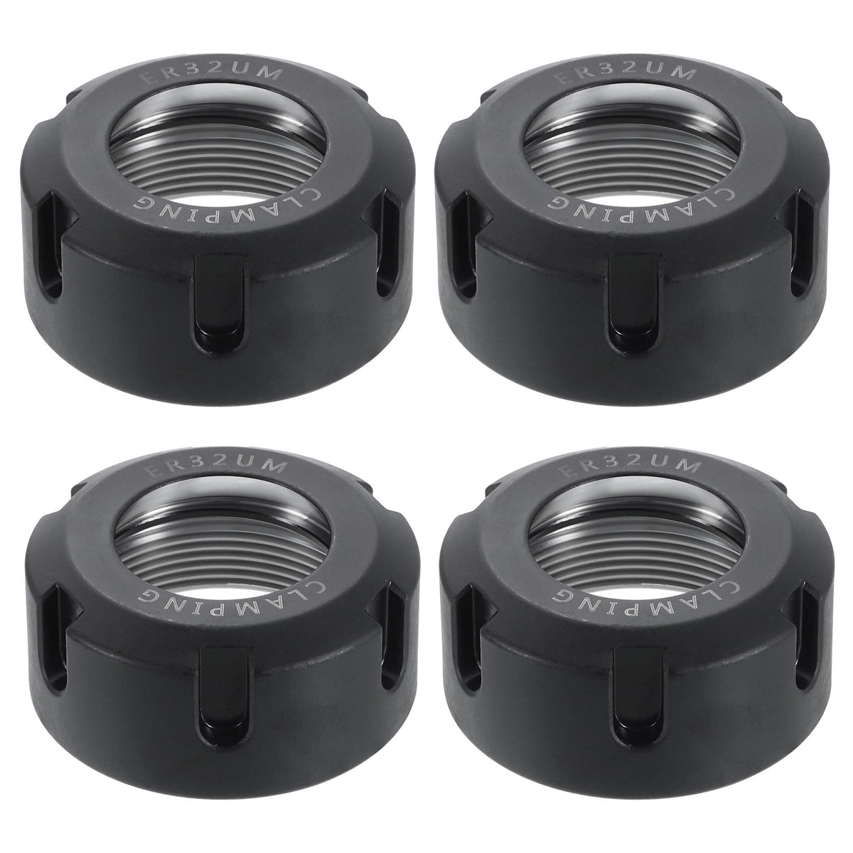 uxcell 4pcs Clamping ER32UM(M40) Collet Clamping Nuts for CNC Milling Chuck Holder Lathe