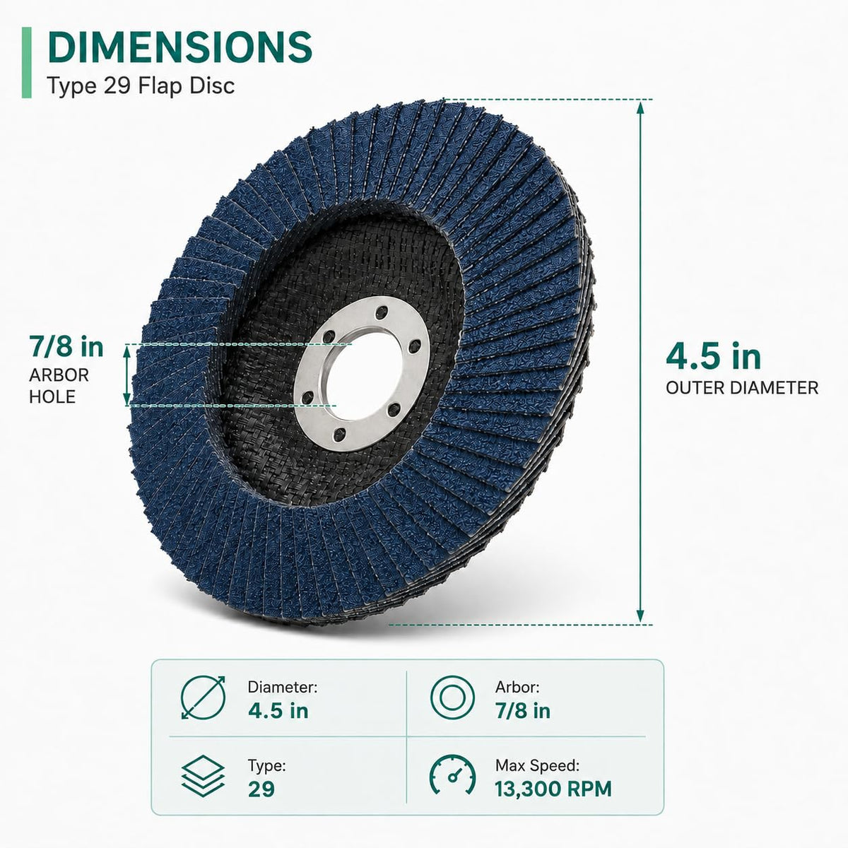 ADVX 10 Pcs Flap Discs 4.5 x 7/8 Inch Flap Sanding Disc (120#)