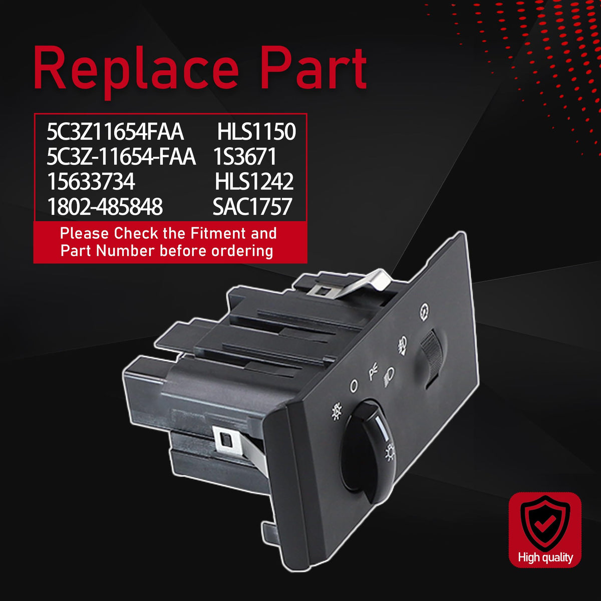 Motarithl Headlight Switch Compatible with 2005-2007 Ford F-250 Super Duty