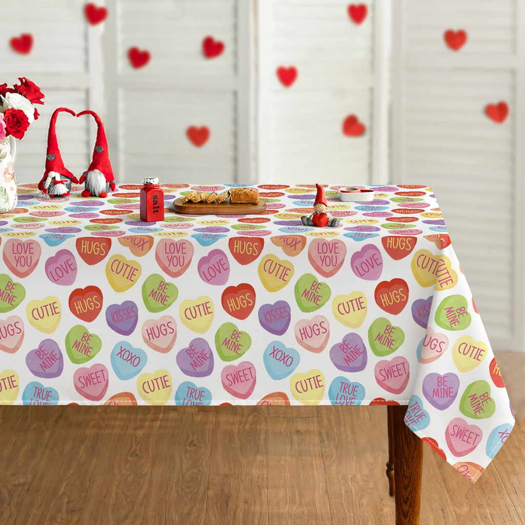 Valentine Tablecloth 60 x 84 Inch Rectangular Candy Colored