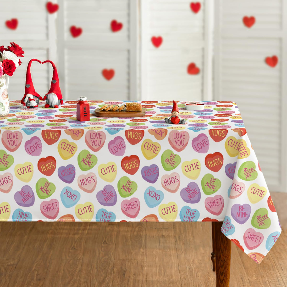 Valentine Tablecloth 60 x 84 Inch Rectangular Candy Colored