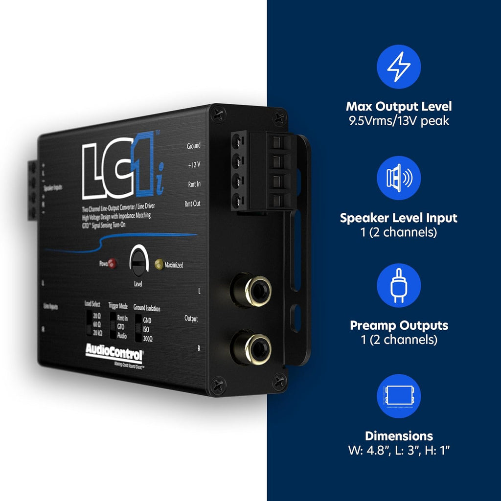 LC1i Active 2-Channel Line Driver & Line Output Converter for Adding Subwoofers or Amplifiers to Factory Car Audio