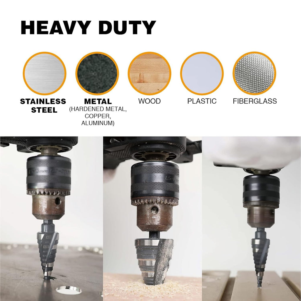 Jerax tools 4mm-32mm Metric M2 Step Drill Bit Unibit for Hole Drilling