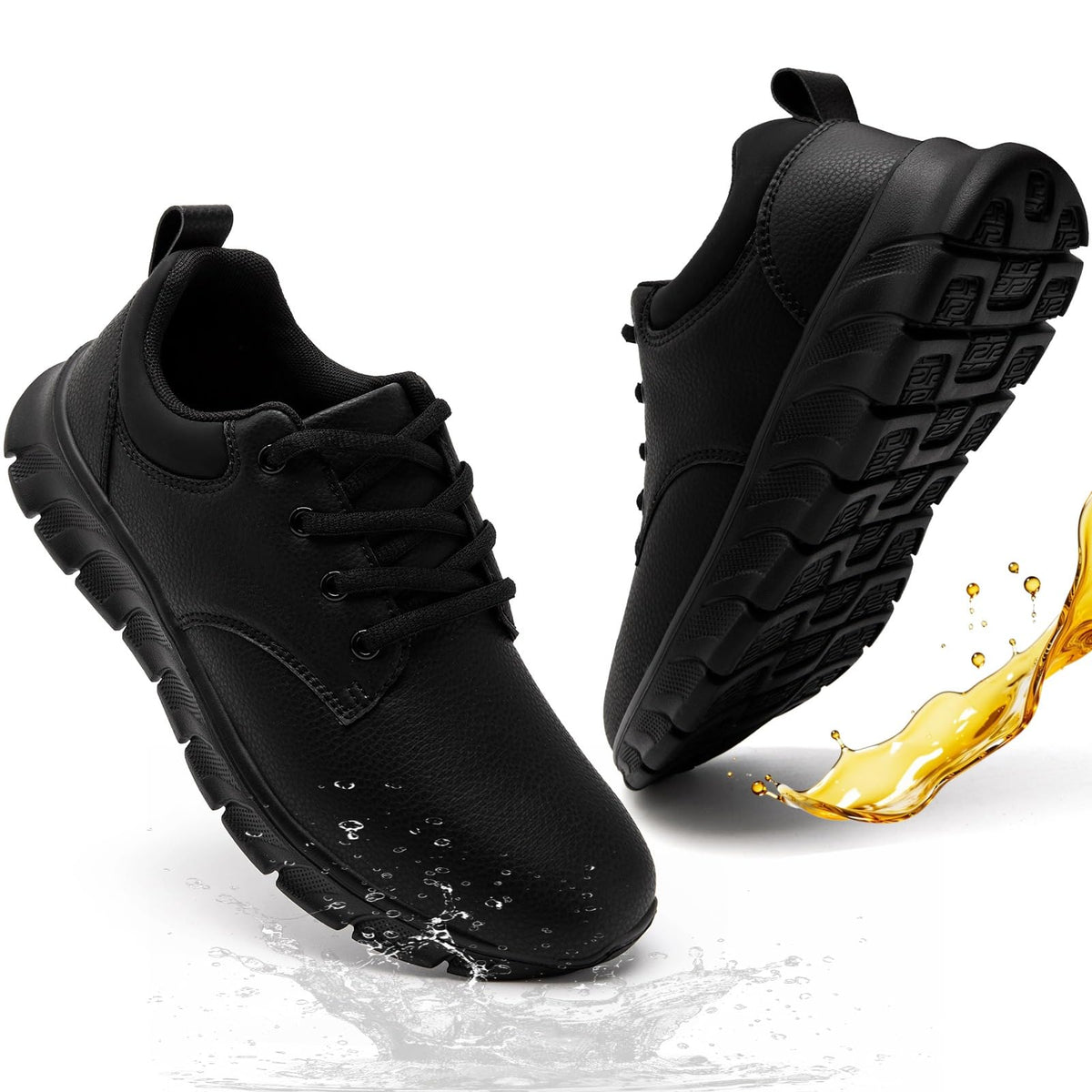 Mens Non Slip Work Shoes Waterproof Oil Resistant Kitchen Shoes Black 11