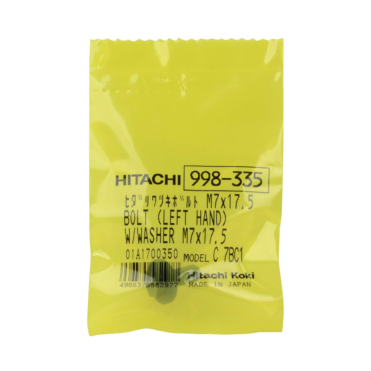 Hitachi 998335 Bolt (L) with Washer M7X17.5 Replacement Part