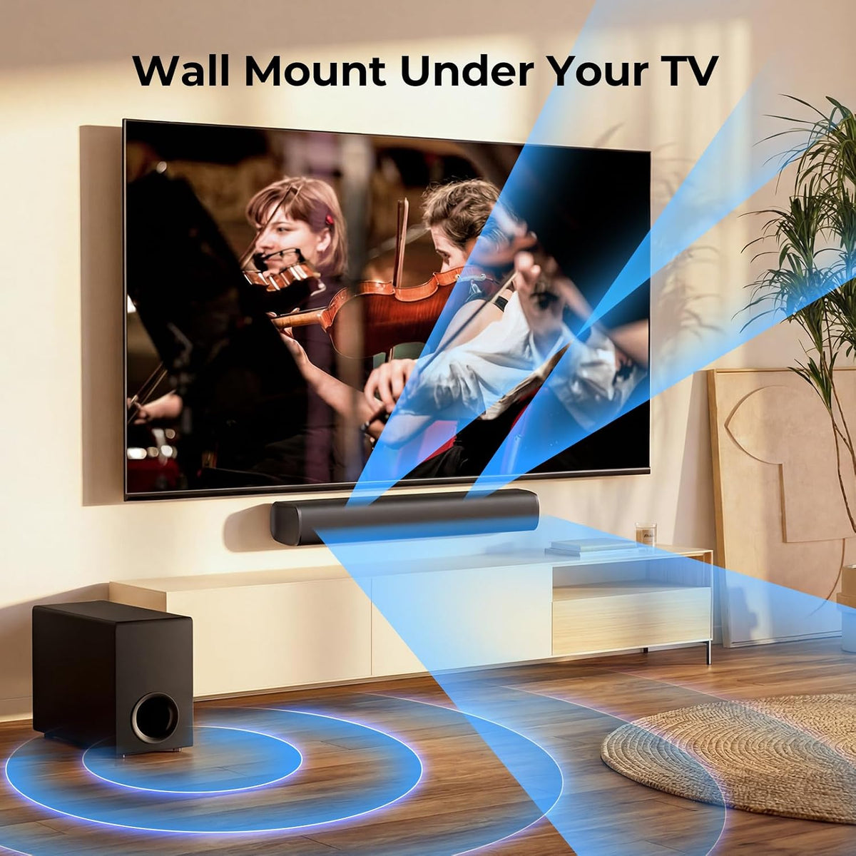 Upgraded 110W Sound Bar for TV with 5.9" Powerful Subwoofer | 2.1 CH Surround Sound System, Bluetooth 5.4