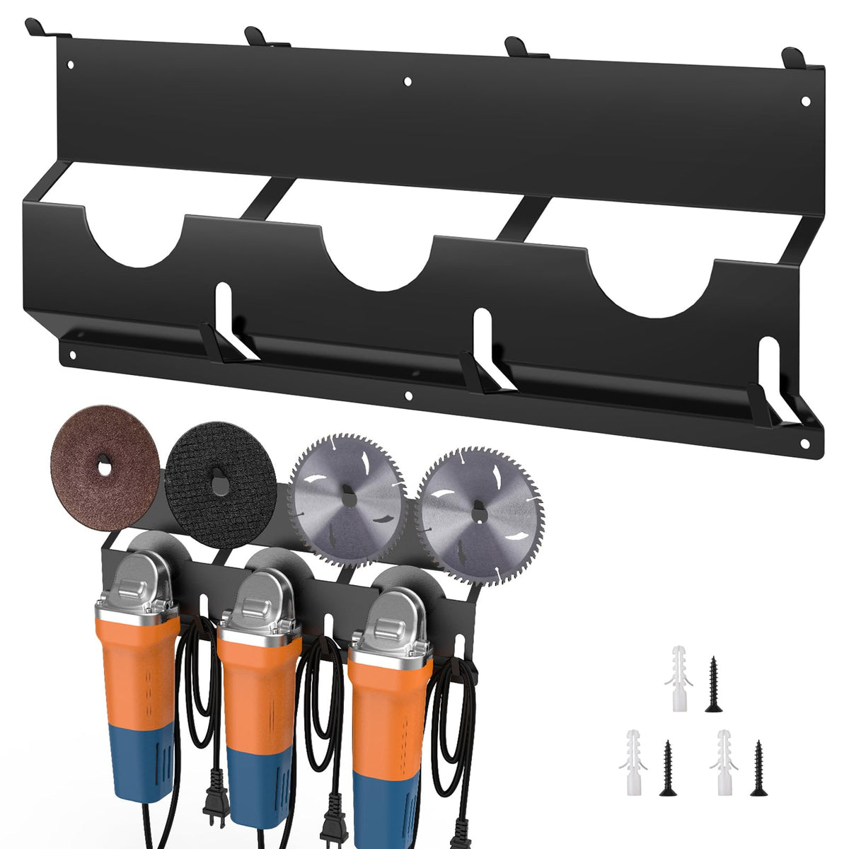Angle Grinder Holder,Angle Grinder Stand with Discs Hook Rack & Cord Hanger
