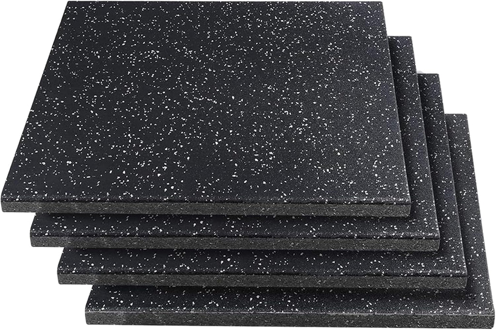 4 Pack Interlocking Tile 20" x 20”x 1”Heavy Duty Rubber Flooring Mat Anti-Vibration Anti-Slip Exercise Mats for Gym