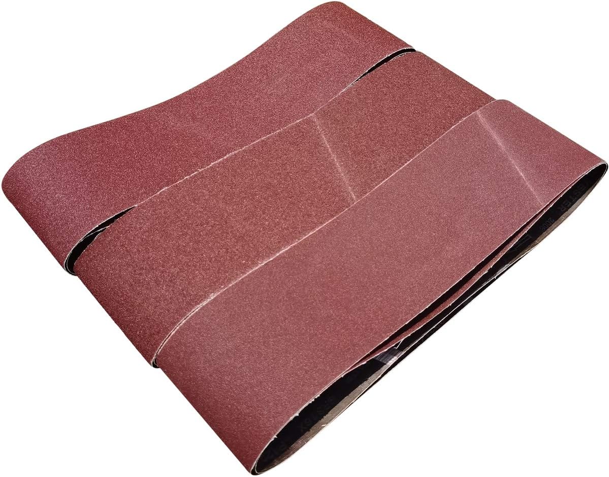 Tonmp 6 PCS 6 inch x 48 inch Sanding Belts - 2 Each of 40 80 120 Grit Aluminum Oxide Sanding Belts For Belt sander (6x48 inch)