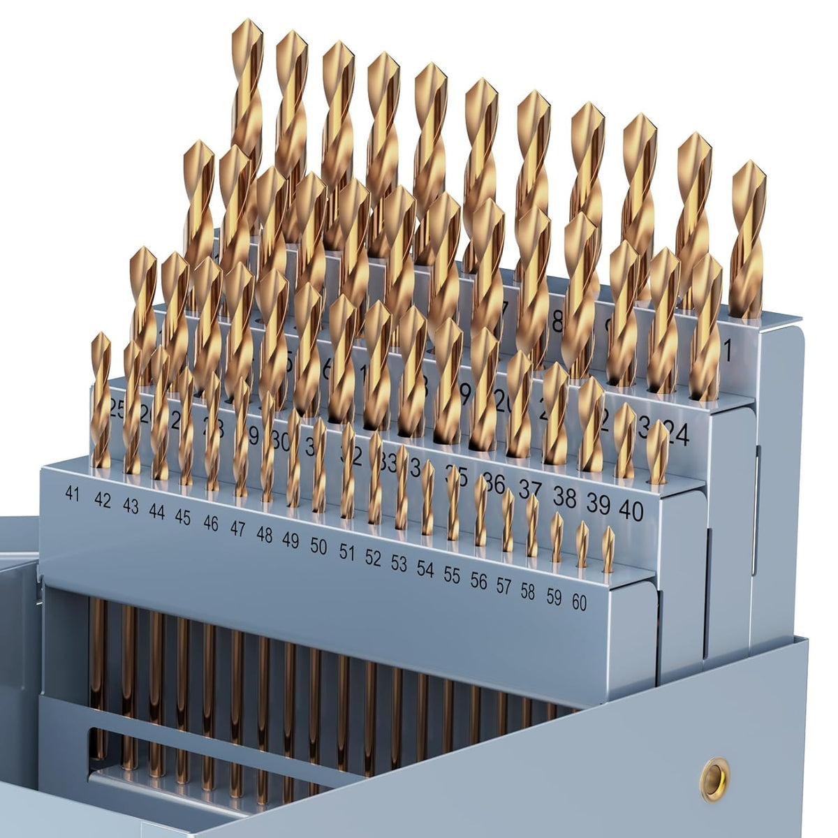 60pcs Cobalt Number Size Drill Bit Set, 4341 High Speed Steel Drill Bit Set (#1-60) for Hardened Metal, Stainless Steel, Cast Iron and Wood Plastic with Indexed Storage Case