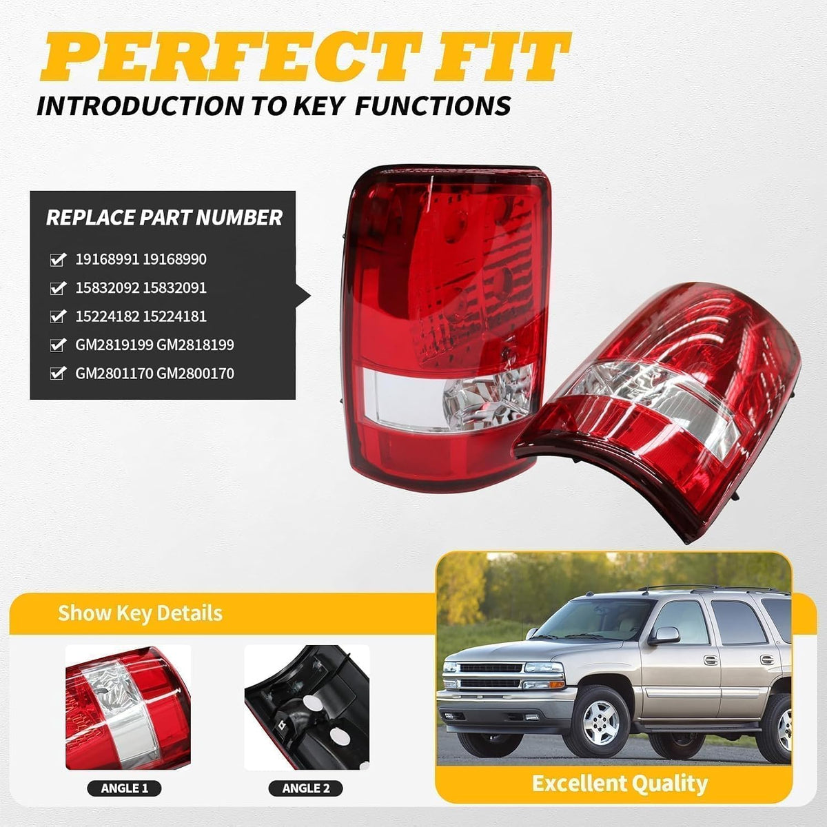 Tail Light Compatible with 2000-2006 Suburban Tahoe Yukon