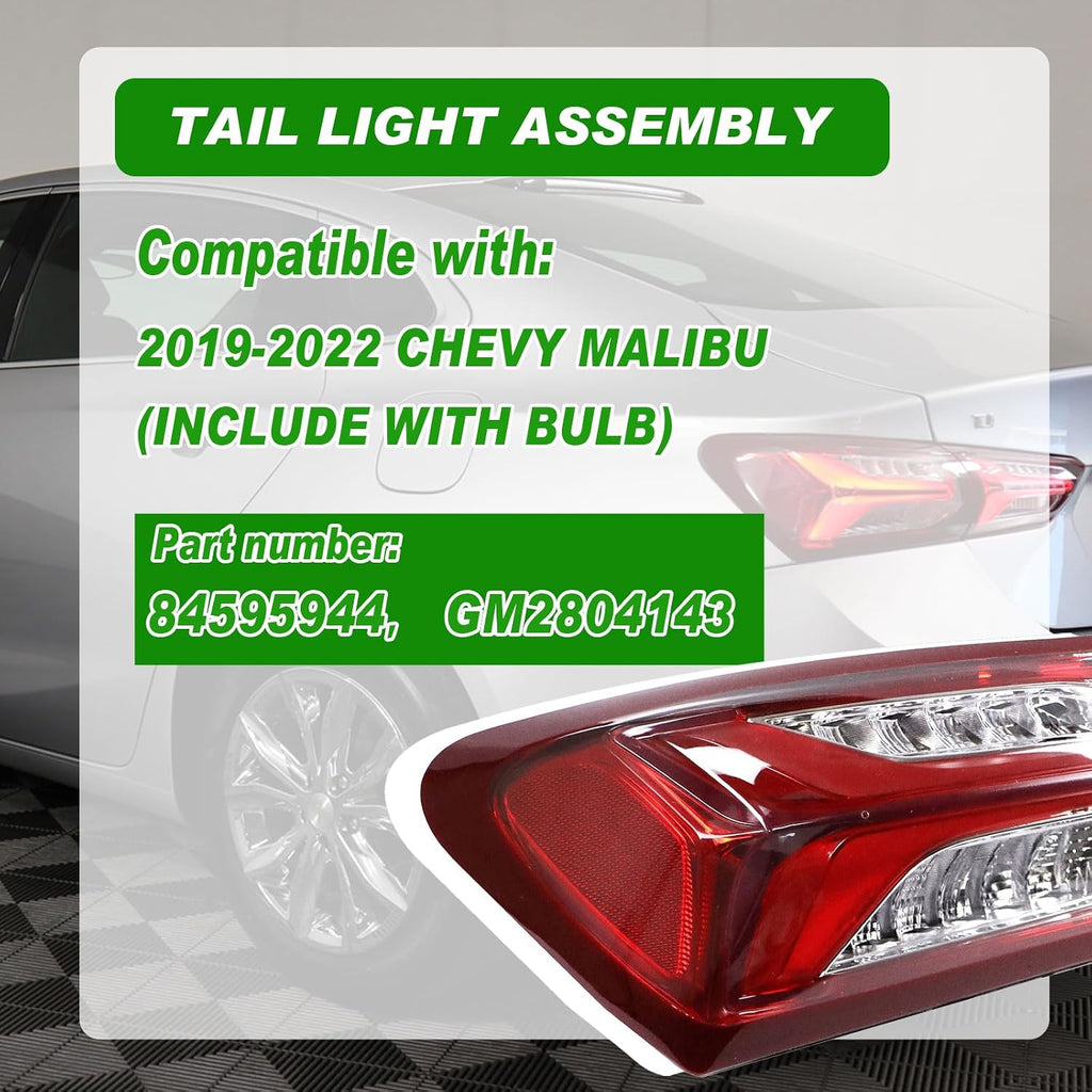 LED Outer Tail Light Compatible with Chevy Malibu 2019 2020 2021 2022