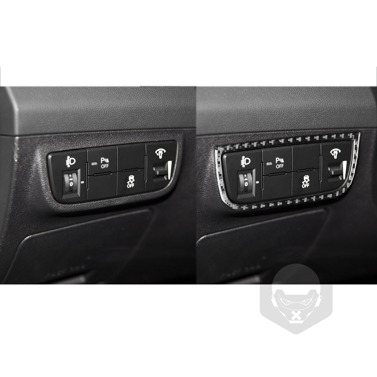 JKYUKU Real Carbon Fiber for Hyundai Accessories Headlight Power Switch
