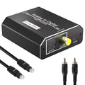 Analog to Digital Audio Converter, RCA to Optical Converter, RCA/3.5MM to Toslink and Coaxial Adapter, 48kHz/24bit