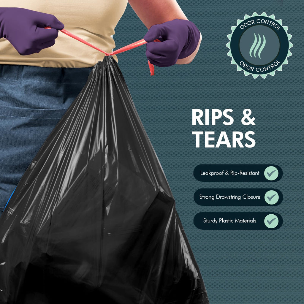 13-Gallon Tall Kitchen Drawstring Trash Bags,Black,Unscented,80-Pack