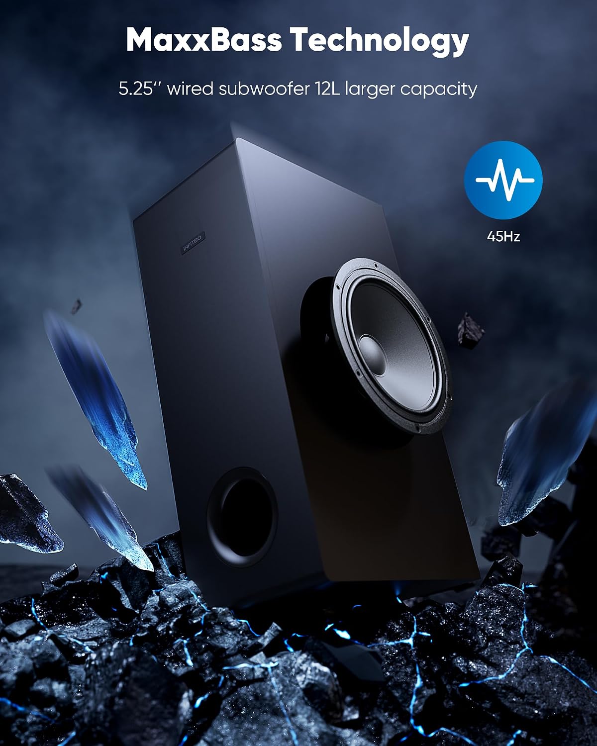 Sound Bar for Smart TV 2.1CH 190W Peak Power Soundbar with Subwoofer Detachable 2-in-1 BT 5.4 Surround Sound System