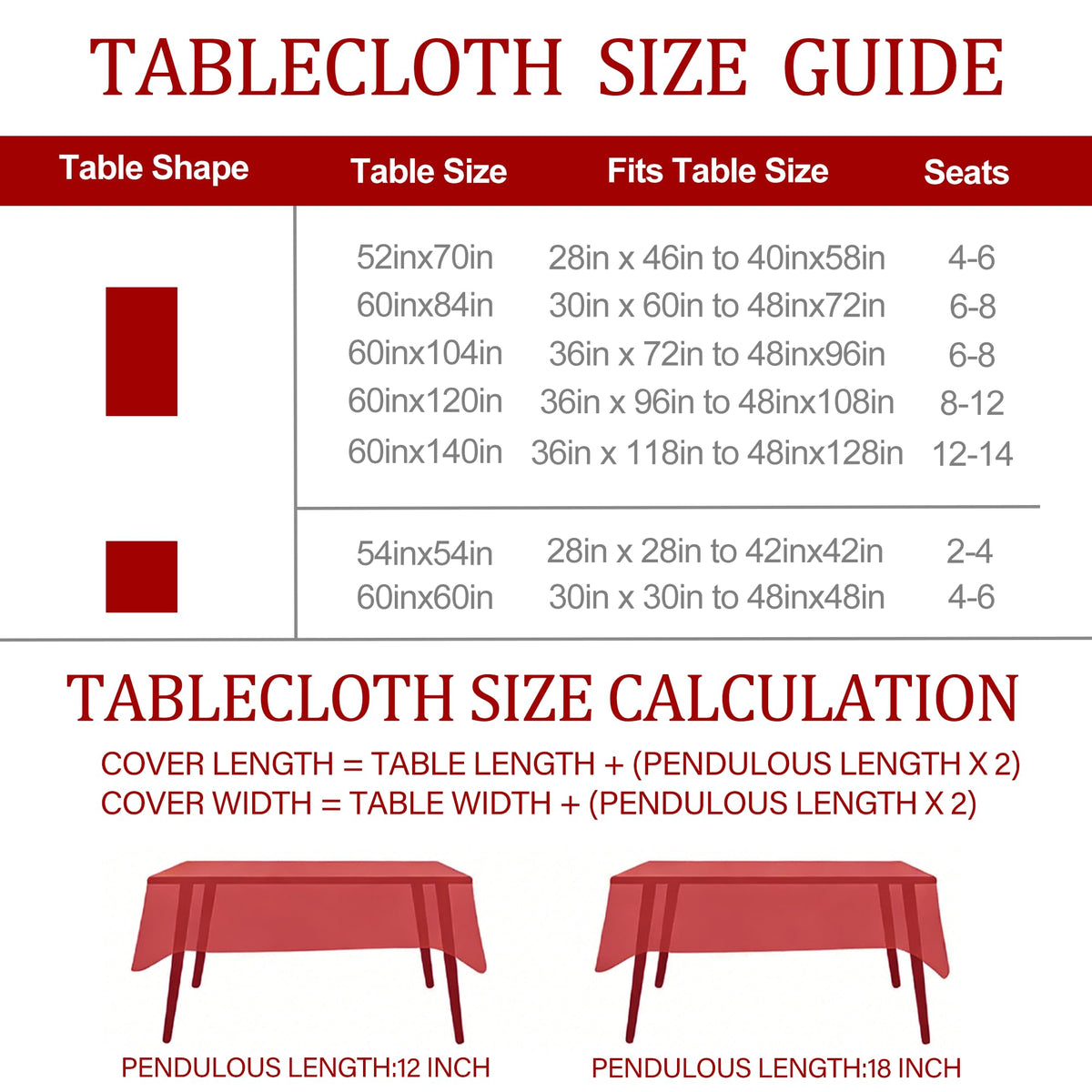 Christmas Tablecloth 60x84 Inch, Red Cardinal & Holly Berry Water Resistant Rectangular Table Cover, Rustic Winter