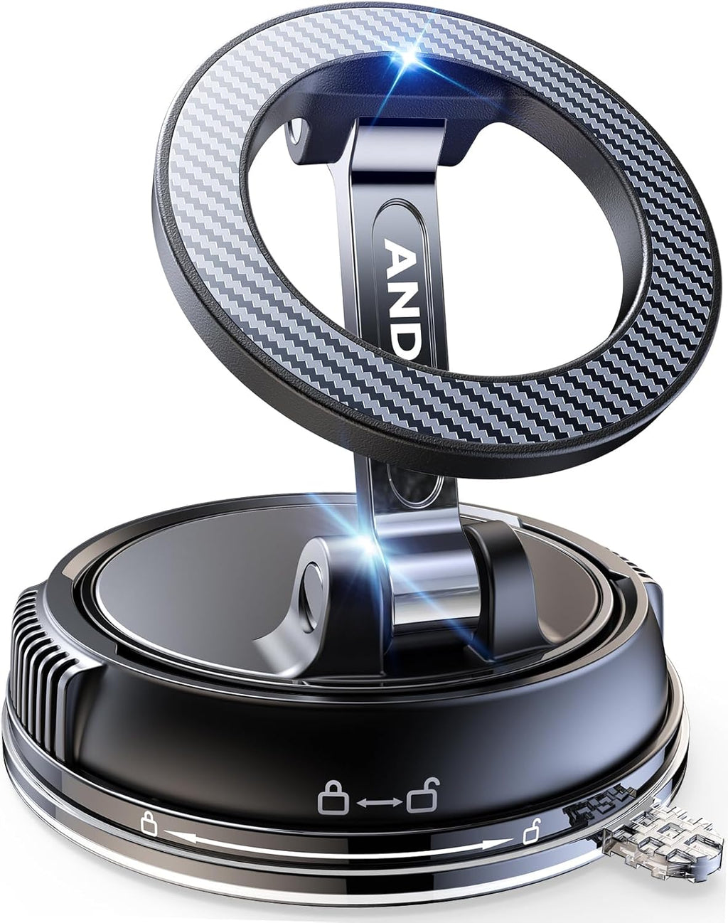 Car Phone Holder for Magsafe [78+LBS Strongest Suction & 2400gf Strongest Magnetic] 360° Adjustable Car Phone Mount