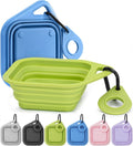 2 Pack Collapsible Dog Bowls, Food-Grade Silicone, Blue & Green