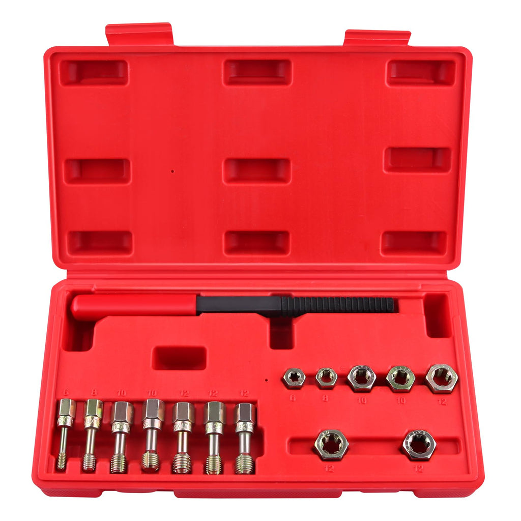 LEONTOOL 15 Pcs Metric Thread Chaser Set M6 M8 M10 M12 Thread Restorer Tool