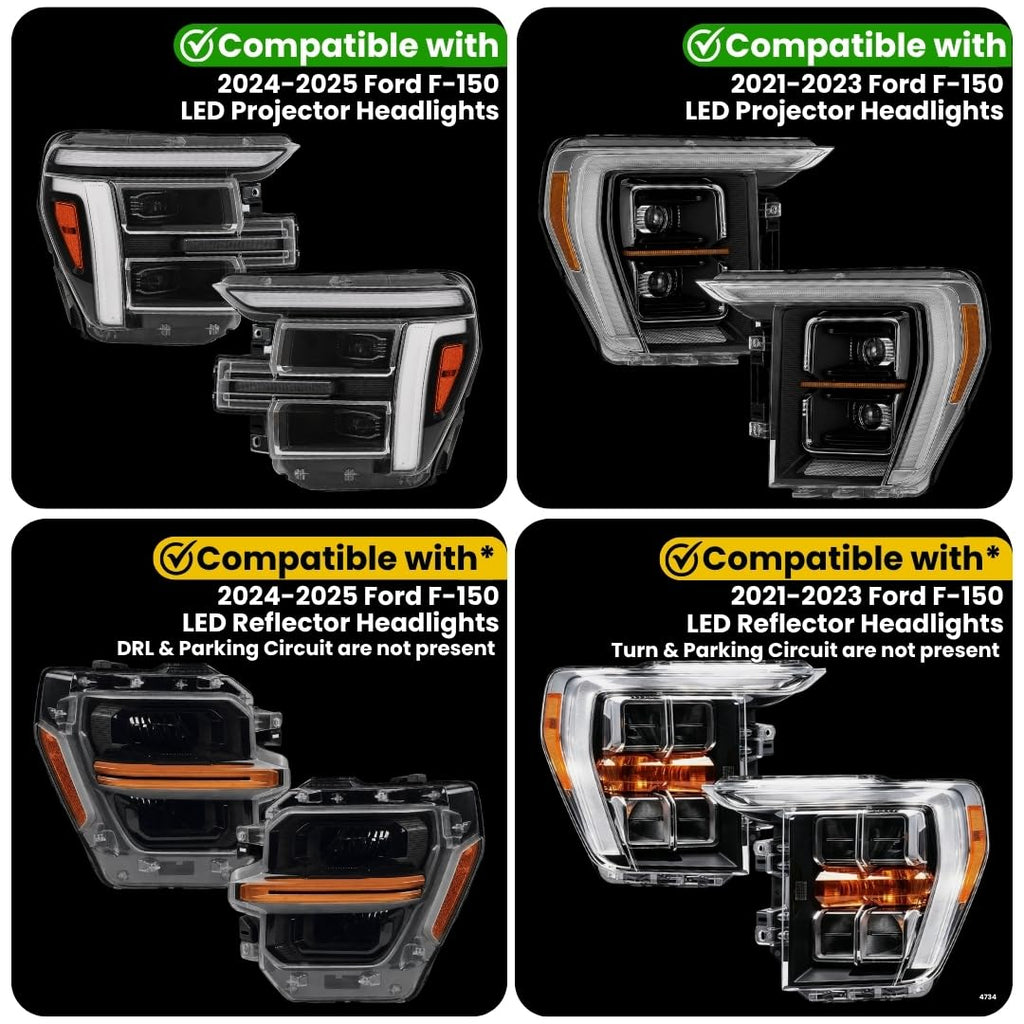Dynamic LED Headlight Adapter - Compatible with Ford F-150 2021-2025
