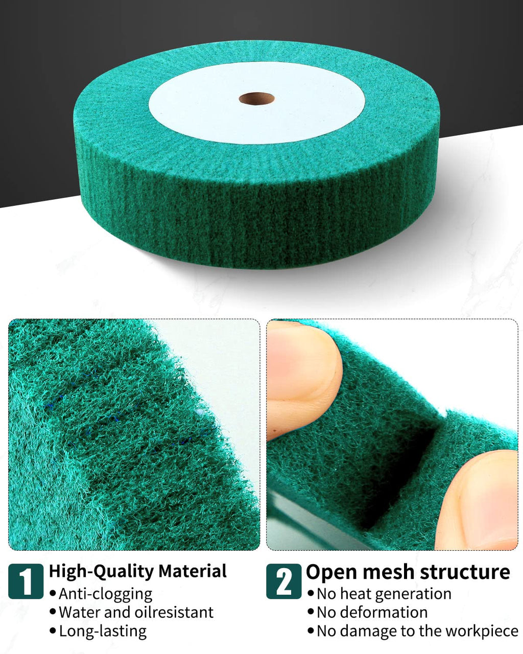 8" Bench Grinder Wheels, 240 Grit Tight Weave Tough Buffing Polishing Wheel