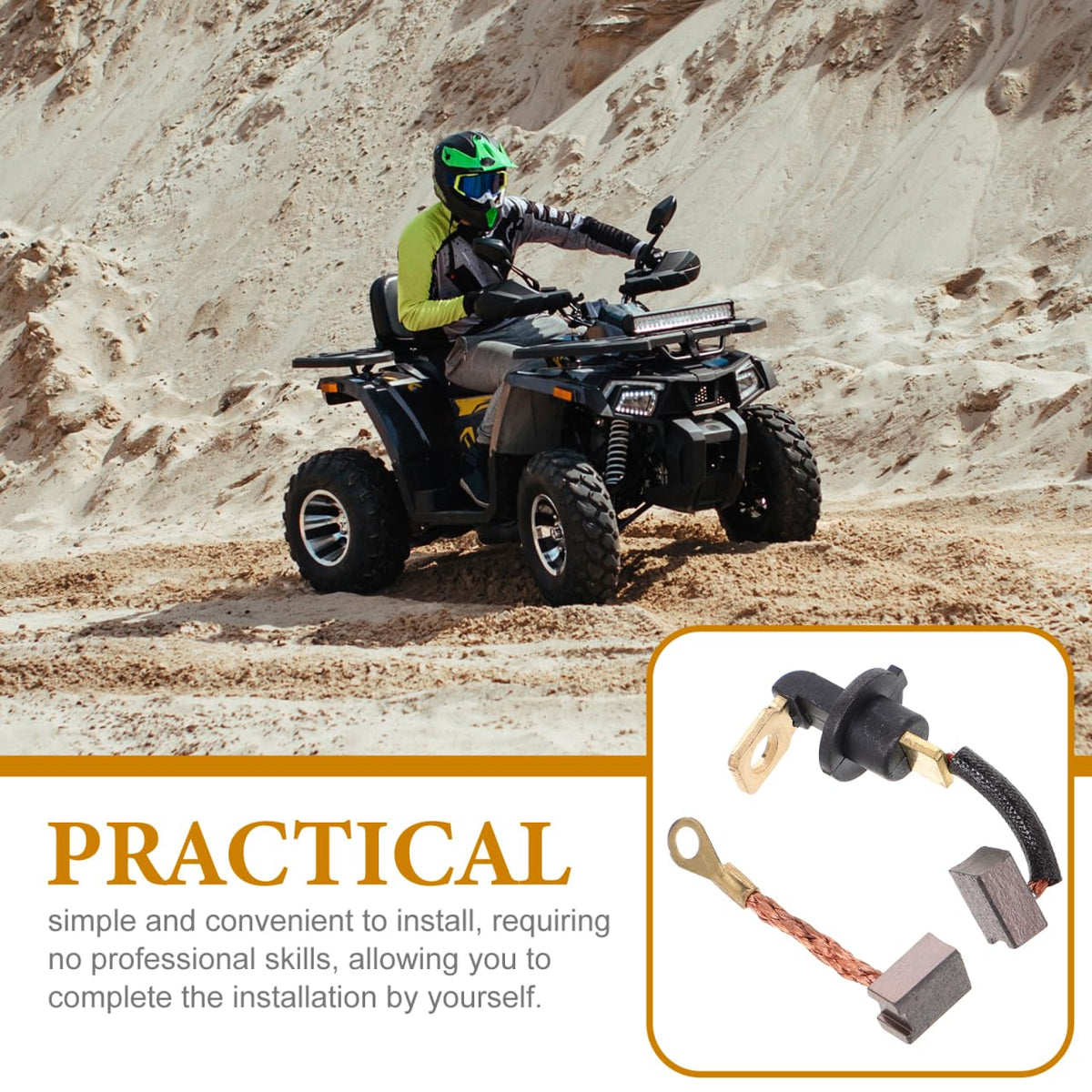 ULTECHNOVO Starter Motor Carbon Brush Replacement 2-Pack Compatible with Gy6 Motorcycles Scooters Atvs Electric Motor Brush 2.16X0.98X0.59 Inch Easy Installation