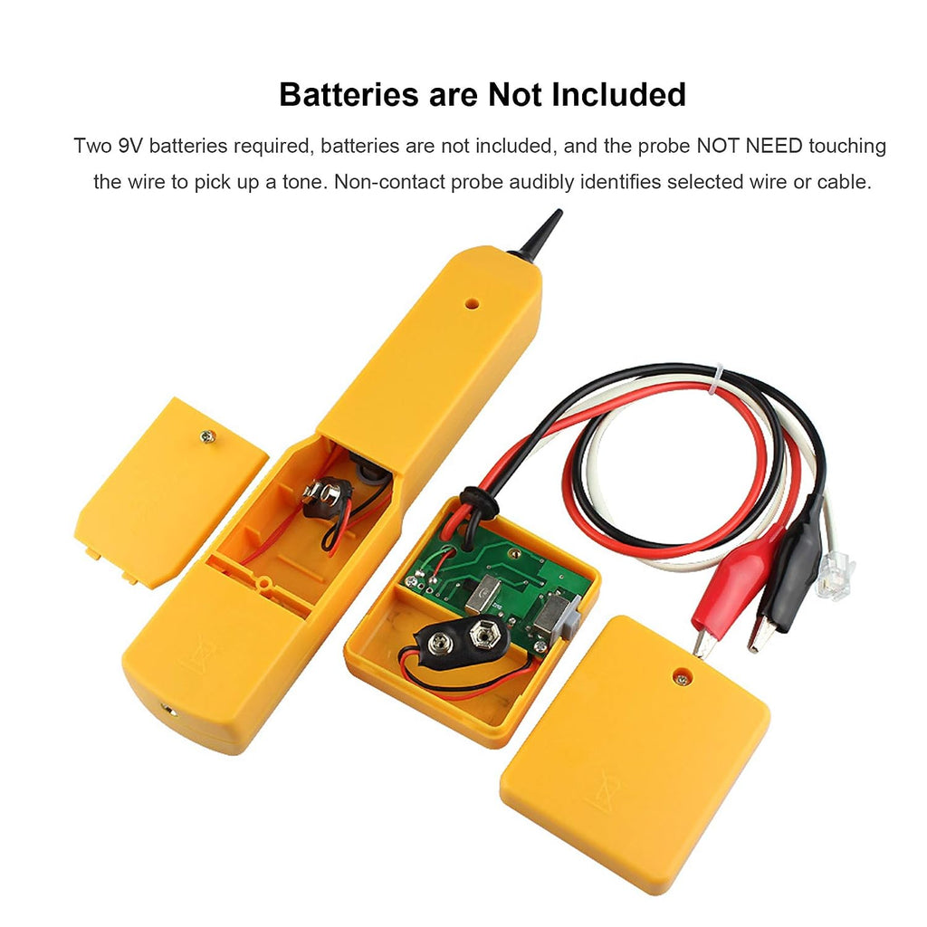 Electrical Wire Tracer Circuit Tester w/Tone Generator & Probe Kit w/Clips | w/RJ11 Plug, Cable Signal Locator