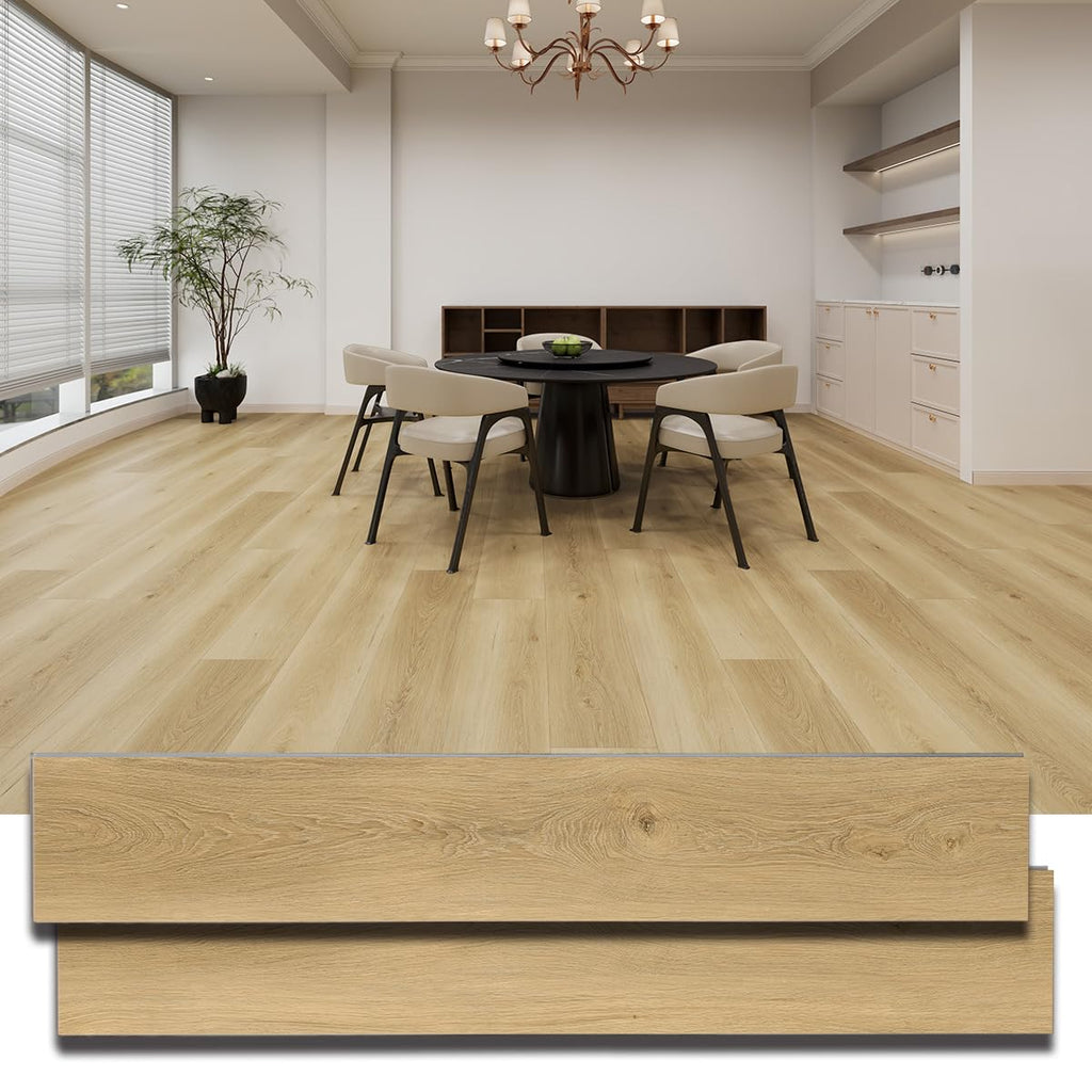 Click Lock SPC Luxury Vinyl Flooring Plank | 5mm Thick | 40.8 x 7 Inch | Wood Textured | Rigid Surface Hard Core |