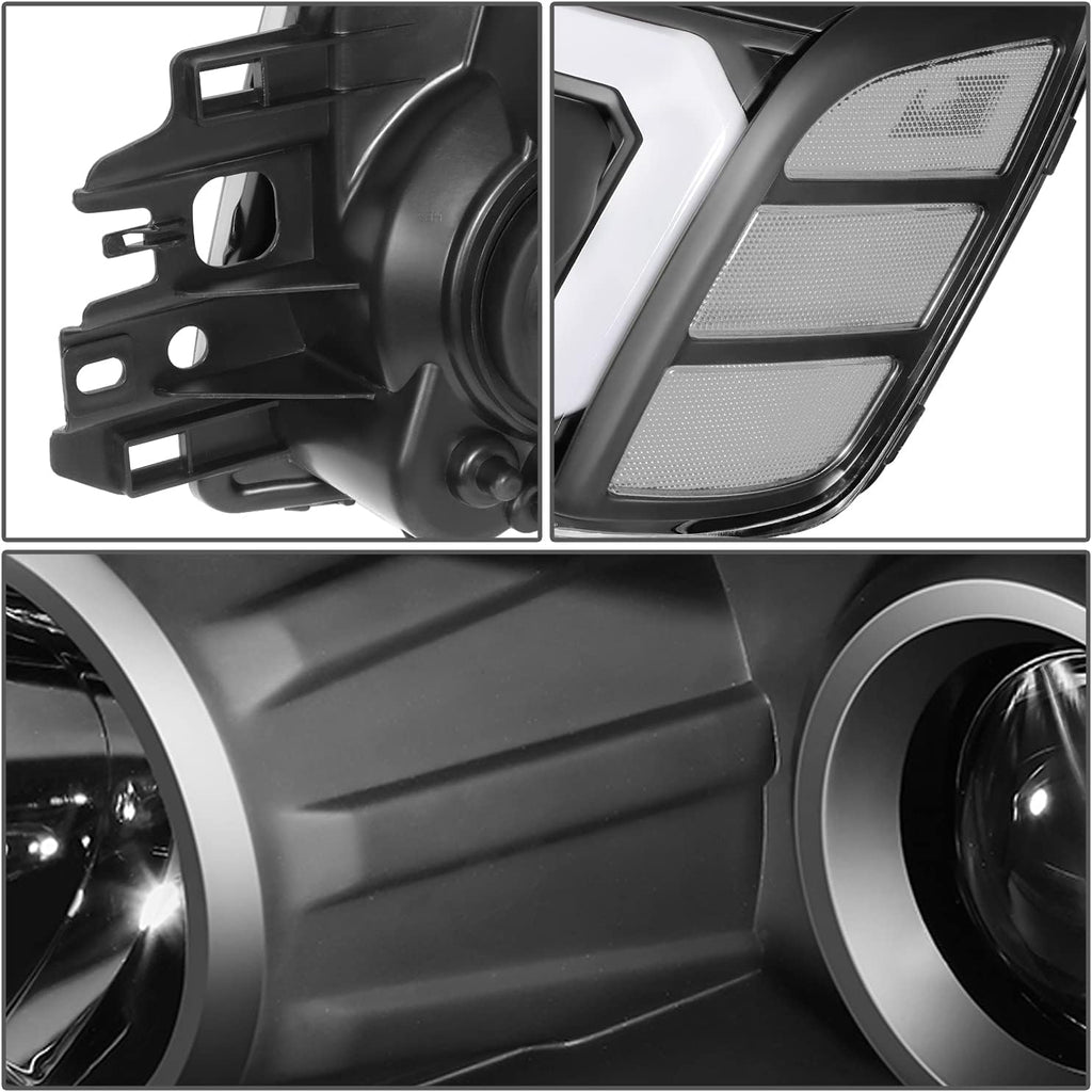 DNA MOTORING HL-HPL-NARN04-BK-CL1 Clear Lens Reflector Headlights Compatible with 04-15 Nissan Titan 05-07 Armada 3D LED Running Light Bar Amber Turn Signal