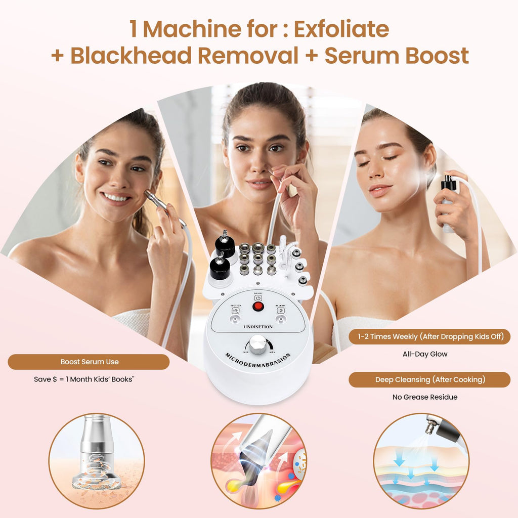 Diamond Microdermabrasion Machine Professional, 3 in 1 Dermabrasion Facial Peeling Skin Care Device for Salon