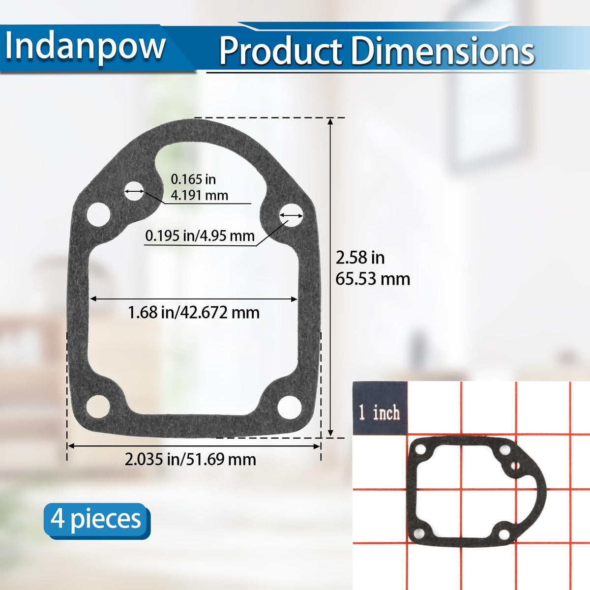 Indanpow Replacement for P0590000400 Nailer Gasket Seal (4 Pack)