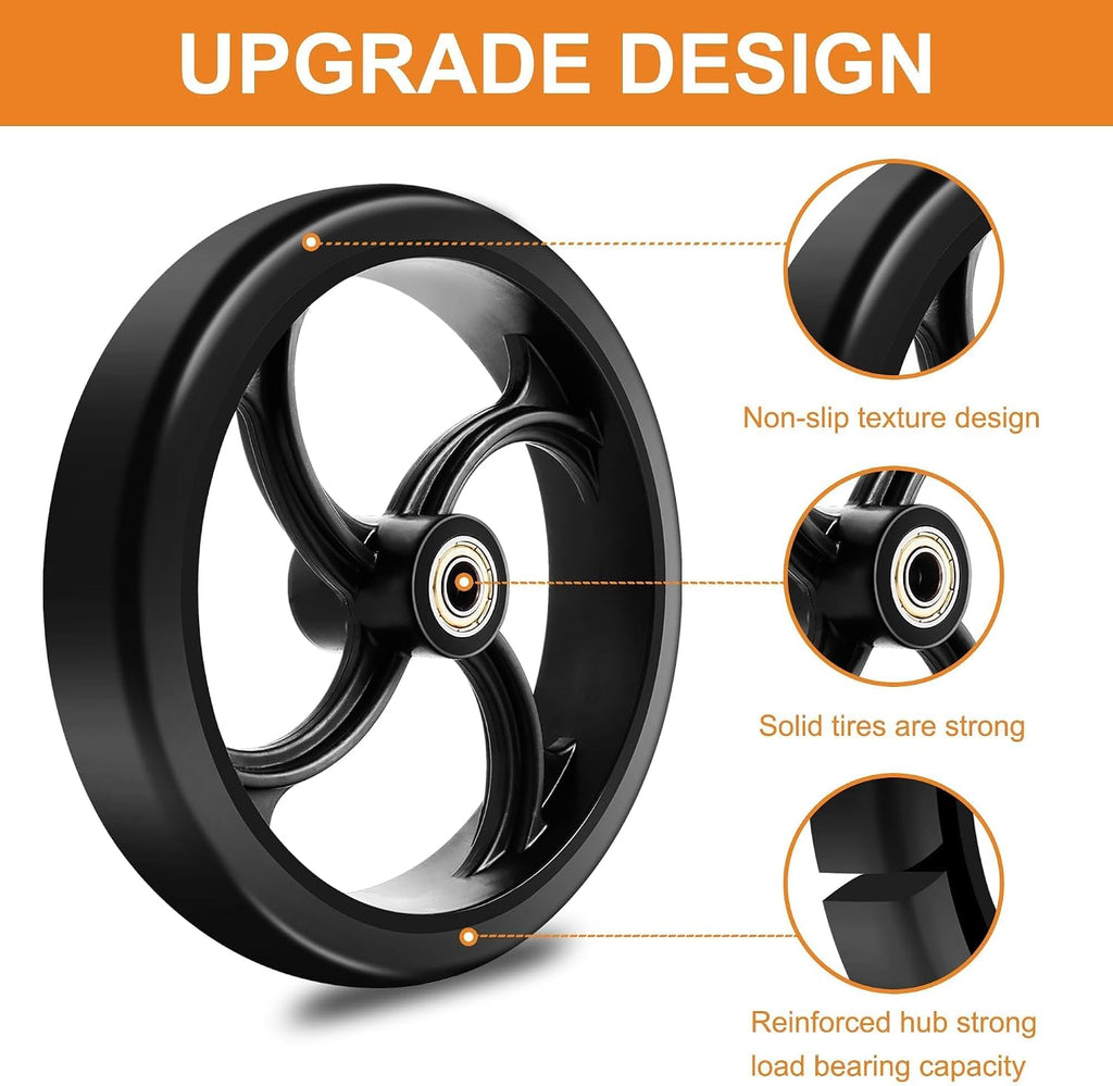 2-Pack 7 Inch Walker Wheels Replacement for Wheelchair & Drive Rollator