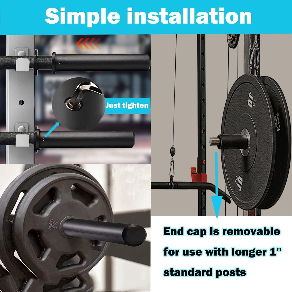 Olympic Adapter Sleeve 8 inch(2PCS),Converts 1 inch Standard Weight Plate Posts to 2 inch Olympic Weight Plate