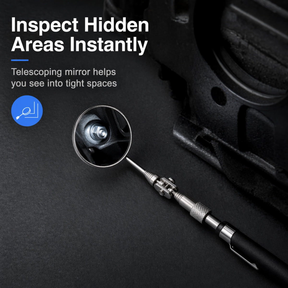 Magnetic Parts Tray Set, 3-Piece Magnetic Bowl, Telescoping Magnet Pickup Tool and Inspection Mirror, Screw Nut Bolt