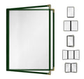 Goodsmart Restaurant Menu Covers - 25 Pack Green2-Page/4-View 8.5" x 11", Side-Loading Vinyl Menu Holders, Clear