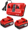 2/pk 18V 6.0Ah Replacement for Milwaukee M-18 Battery with Rapid Dual Charger