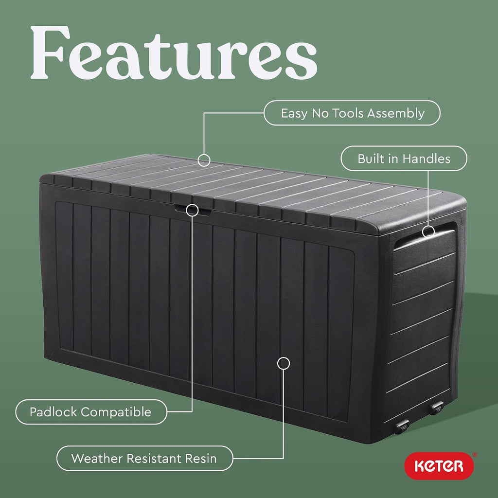 Marvel Plus 71 Gallon Resin Deck Box-Organization and Storage for Patio Storage Box Outdoor Cushions, Throw Pillows