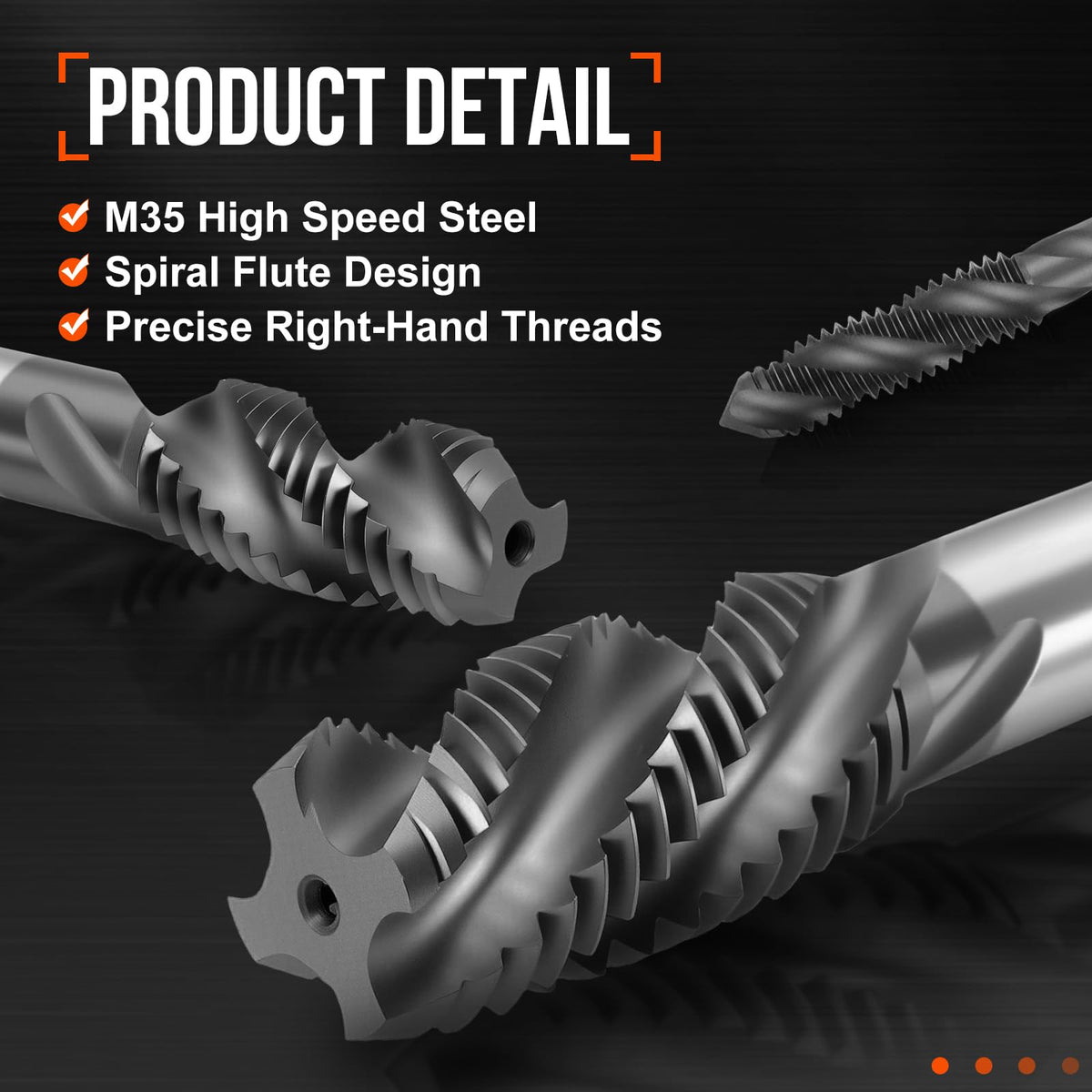 Workkyma M16 x 2.0 Spiral Flute Thread Tap M35 High Speed Steel TICN
