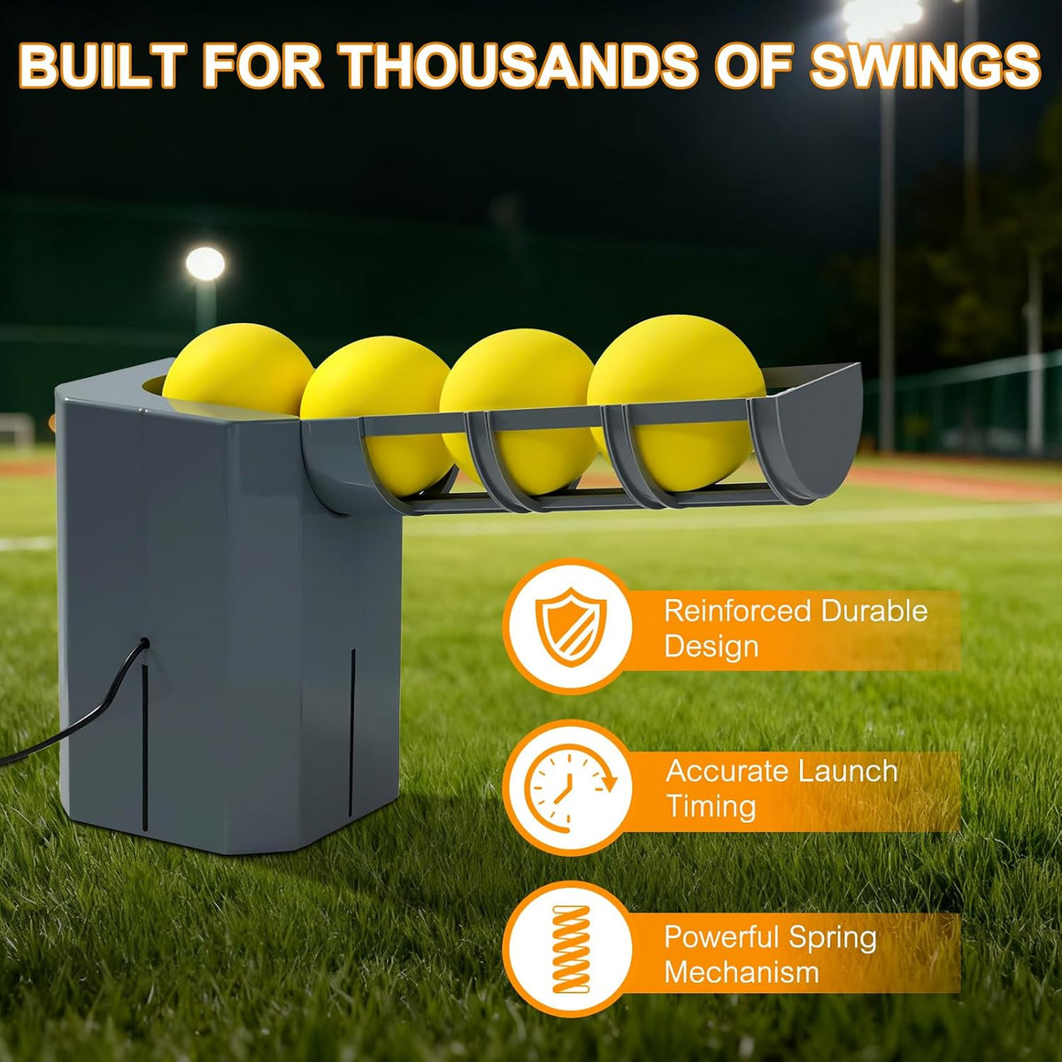 Softball Pitching Machine for Kids - Automatic Baseball Launcher for Beginners Baseball Trainer for Kids - Includes 4