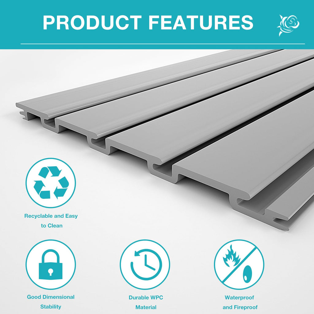 Slatwall Panel Wall Storage Systems, 4 x 8ft Slat Wall Paneling Garage Wall Organizer, Heavy Duty Wall Mounted PVC